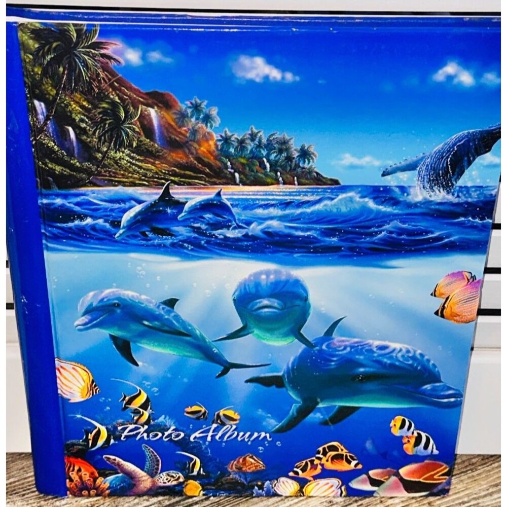Vtg Photo Album Ocean Sea Theme Dolphins Hawaii Steve Sundram 2002